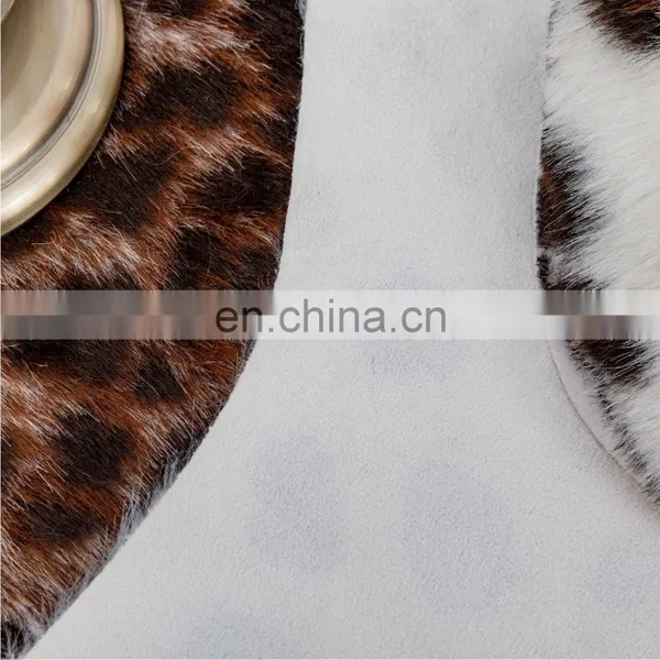 Center Jagura Leopard Custom Bedroom Fluffy Area Fur Floor Rugs Carpets In Bulk photo-5
