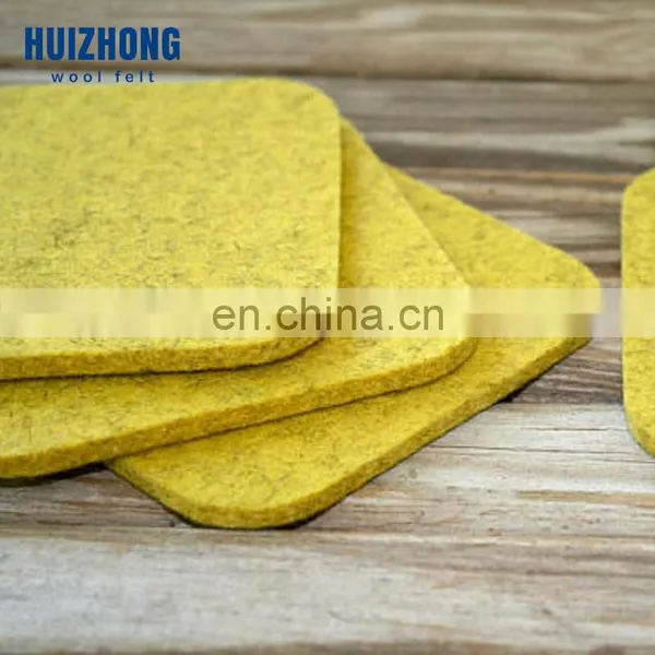 Round Square Felt Drink Coaster Cup Mat Premium Felt Cup Glass Coasters Set With Holder photo-4