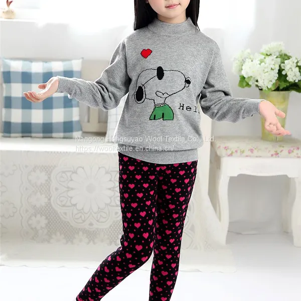 Jacquard Children's Pants Baby Wool Pants Boys' and Girls' Warm Pants photo-3