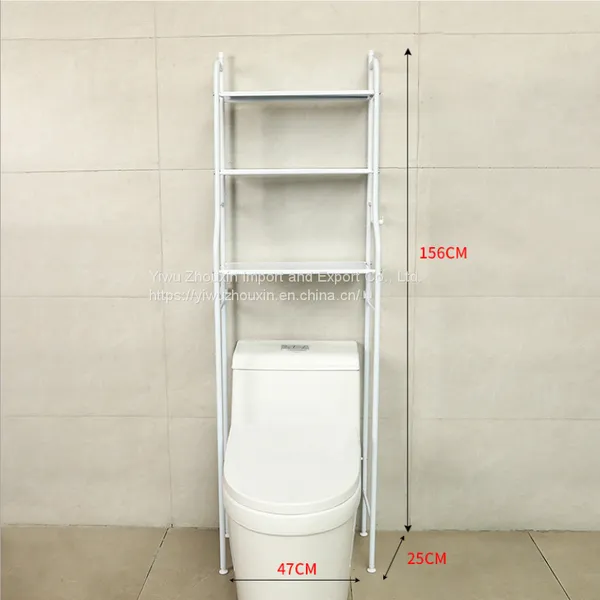 Punch-free White Three-layer Toilet Racks Toilet Storage Racks photo-2