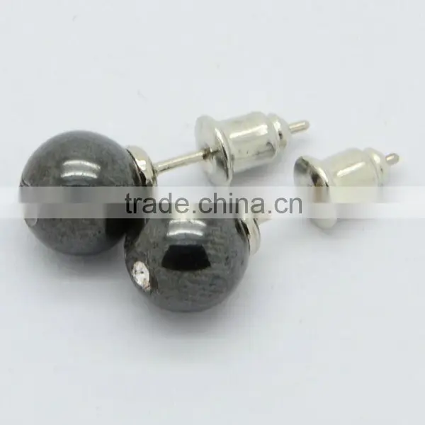 Magnetic Hematite Gemstone Studded Earring
