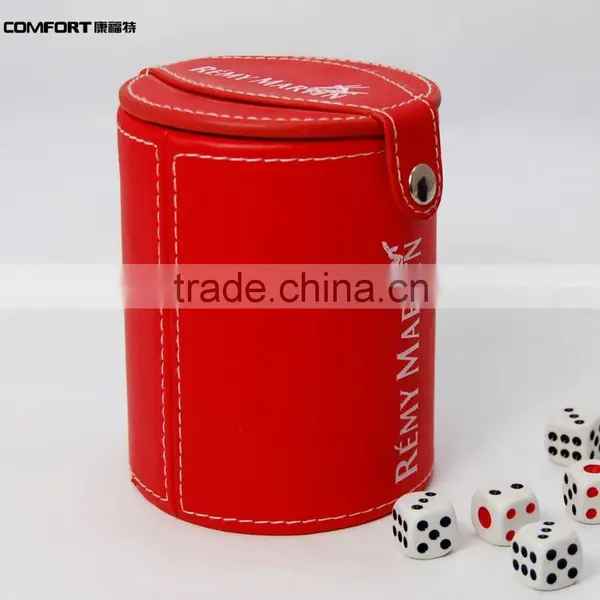Custom Logo Leather Plastic Dice Cup With Storage photo-2