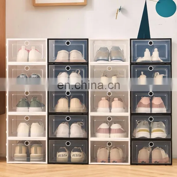 Plastic Front Shoe Case Transparent Sneaker Box Clear Custom Shoe Box Storage With Drawer Jordan Shoe Container photo-5