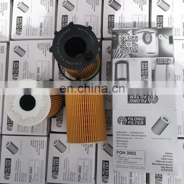 FILONG Manufacturer Filter Automobile Element Oil Filter FOH-3002 HU716/2x 1109.S5 1109AY OE667/1 CH9657AECO 	E40HD105 OX171/2D photo-2