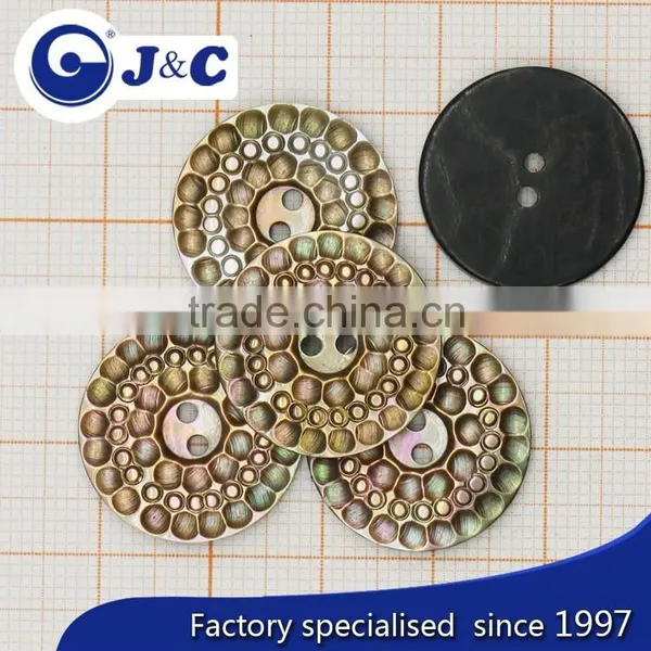 Nature Color Engrave Design Black Mother of Pearl Sea Shell Button photo-4