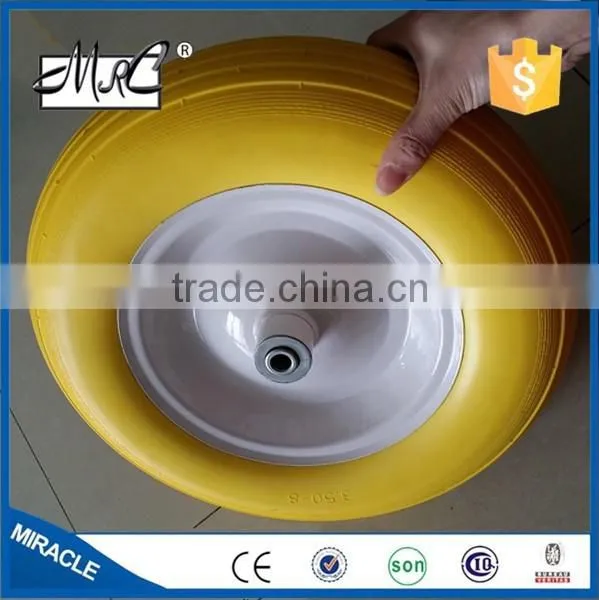 Wholesale Colorful Wheelbarrow pu Foam Wheel 3.50-8 Tubeless Wheel photo-2