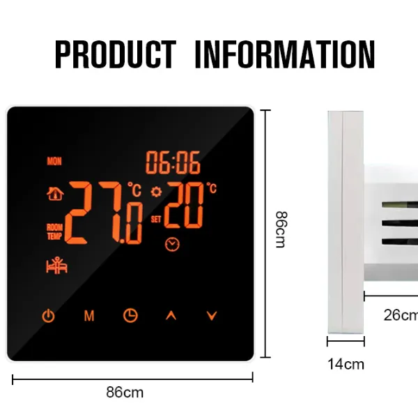 LCD Thermostat, Touch Screen, Electric Floor Heating Thermostat, WiFi Graffiti Smart Wall Mounted Boiler Thermostat, Wholesale（Wechat:13510231336）