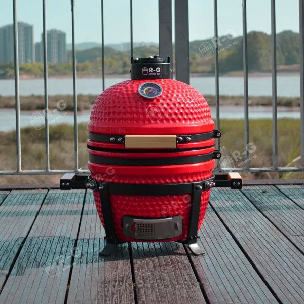 Supplier Factory Direct RG Kamado BBQ Grill 13 Inch Mini Compact Ceramic Kamdo Grill With Dual Handle
