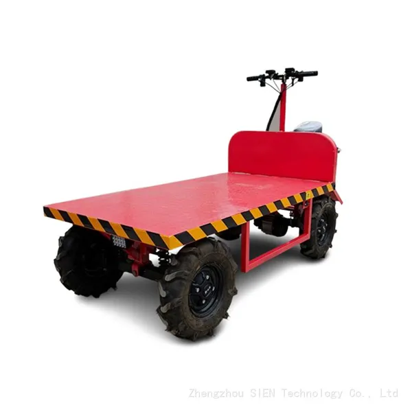 Cargo Transport Electric Flat Car Four Wheel Electric Flatbed Truck Transporter photo-5