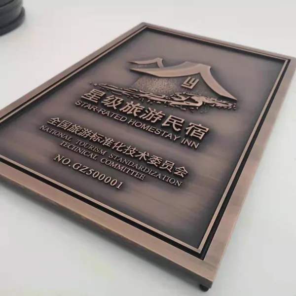 Metal Sign Customizing Company - Pure Copper Relief Plaque for House Numbers of Villa Residential Area - House Number Signboard Introduction Plaque photo-4