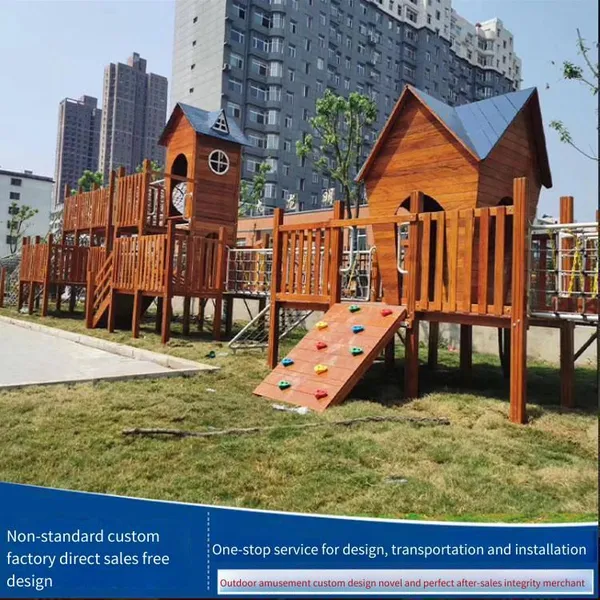 Large Outdoor Slide for Kindergartens, Outdoor Wooden Combination for Children, Amusement Facilities for Communities and Parks, Xinshengmei photo-3