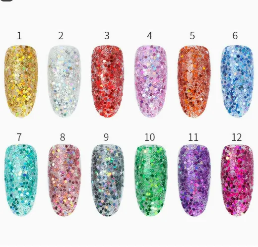Scallion Jelly Powder, Nail Glitter, Fashionable Nail Iridescent Glitter, Nail Accessories, Body Makeup Glitter photo-4