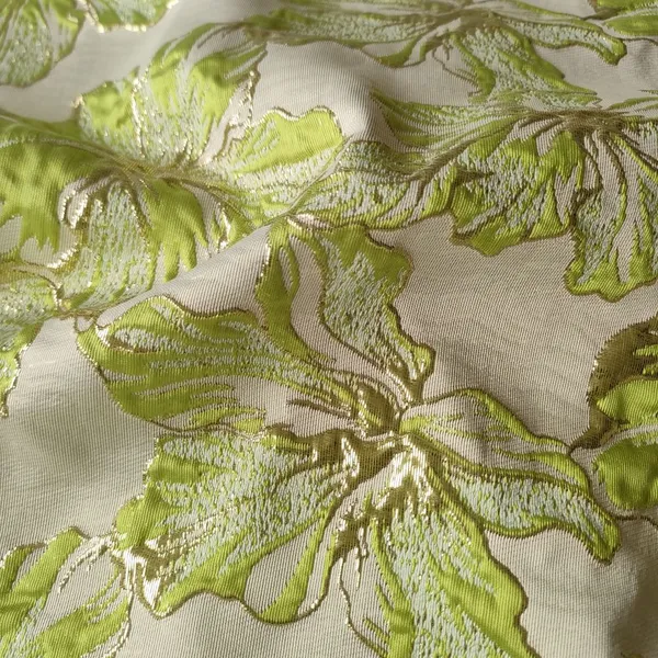 BJ031 Woven Metallic Yarn Floral Brocade Jacquard Fabric For Haute Couture photo-2