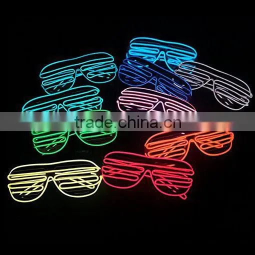 Black Frame EL Light Flashing Shutter Shades Glasses photo-2