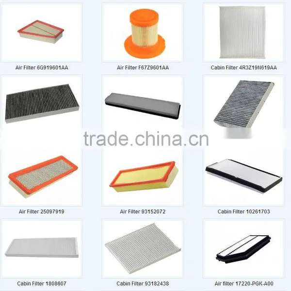 Air/oil/cabin Filter for TOYOTA/HONDA/NI-SSAN/MITSUBISHI/VW/GM/ CHRYSLER/FOR-D/KOREA,etc...