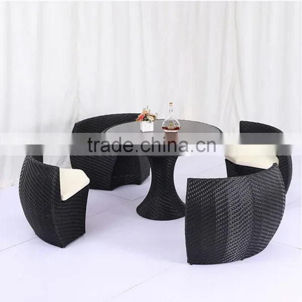 New Design Leisure PE Wicker Dinette Rattan Sofa For Garden Cheap Round Rattan Sofa Set Quality Choice photo-2