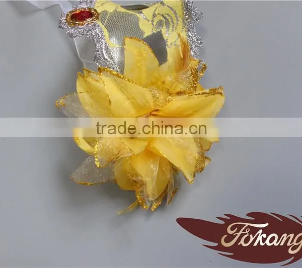 2016 Latest Selling Products PVC Venetian Mask With Artificial Flower Decoration photo-5