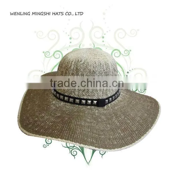 Lady Summer Straw Wide Brim Floppy Hat