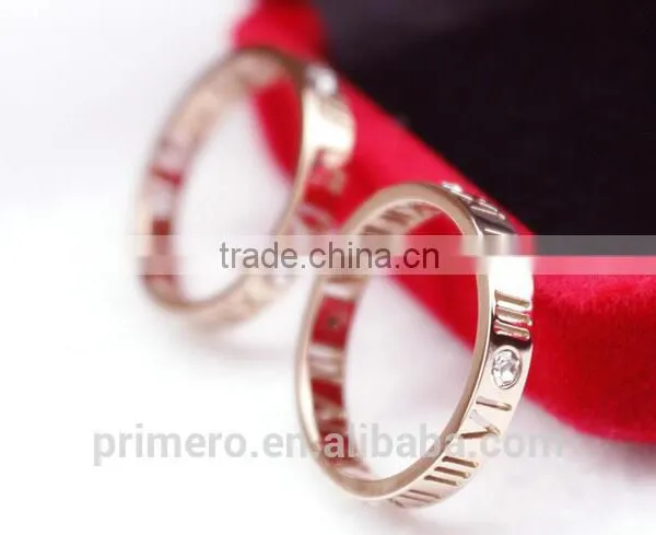 2016 New Pattern Roman Number Finger Rings Stainless Steel Fashion Jewelry Brand Rose Gold For Women photo-2