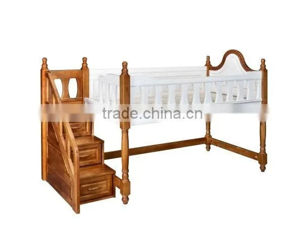 2016 Home School Dormitory Furniture Students Wooden Bunk Bed With Staircase#SP-BC102 photo-2