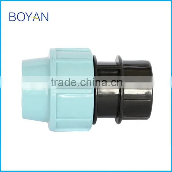 BOYAN Zhejiang Taizhou Light Blue PN16 Plastic Pipe Fitting for Irrigation Compression Female Adaptor photo-3