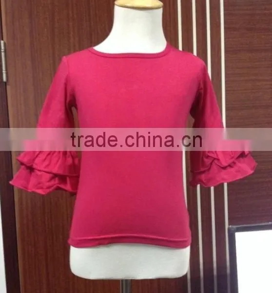 Wholesale Baby Ruffle Shirts MIX Color Miss123 Brand,Many Color T Shirts With Double Ruffle Long Sleeve photo-4