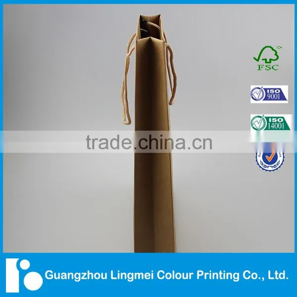 Paperboard Handling Kraft Brown Paper Bags Printing With Hot Stamping photo-3