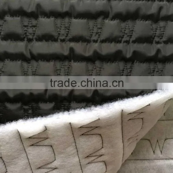 Polyester Stripe With Fashion Embroidered Padded Quilting Fabric photo-2