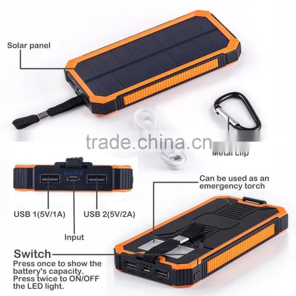 Power Bank Mobile Solar Charger 12000mah,solar Power Bank 20000mah photo-4