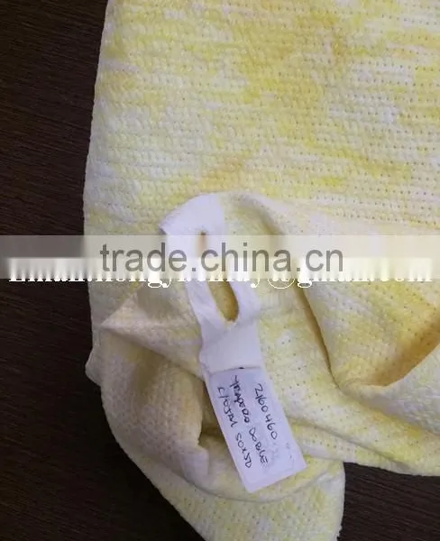 Cotton / Polyester Stitch Bonded Nonwoven Yellow Color Cotton Floor Cloth With Eyelet photo-5