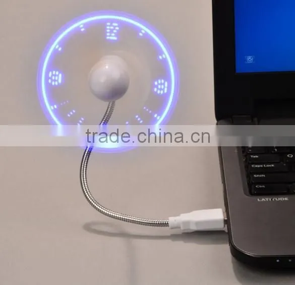 Creative Mini Flexible LED Display Clock Mini Usb Fan With Switch SV025967 photo-3