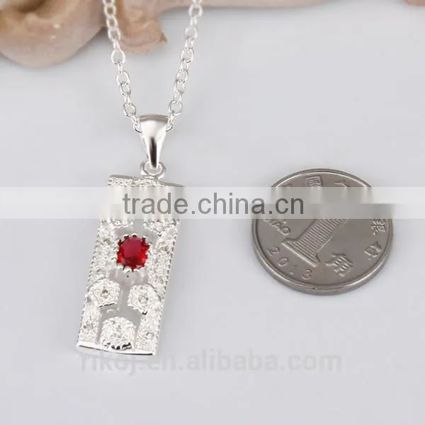 2015 Wholesale Plain Board Pendant Red cz 925 Sterling Silver Jewellery photo-6