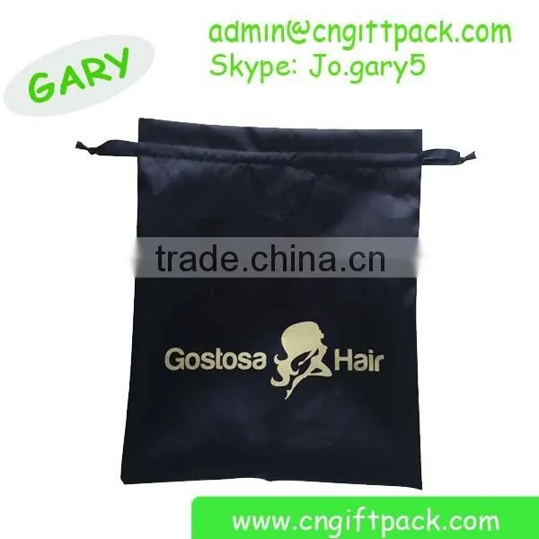 Custom Logo Ribbon Satin Bag for Hair Extension photo-2