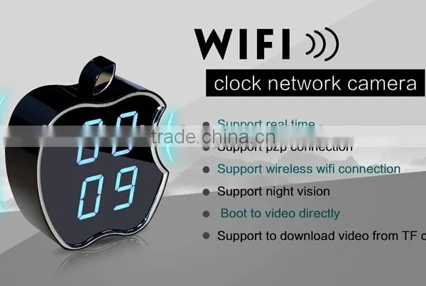 P2P Network Mini IP Camera H.264 HD 720P Support Night Vision Clock WIFI Camera photo-2