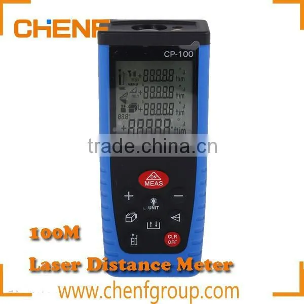 Newest Design Portable Digital LCD Retail Package Yellow / Blue 100m(328ft) Laser Range Finder Rangefinder photo-2