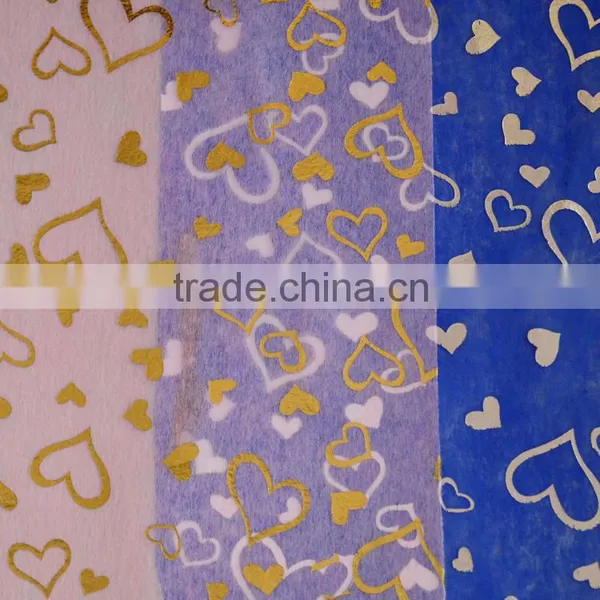 Thin Heart-shaped Glitter Printed Wrapping Non-woven Fabric photo-6