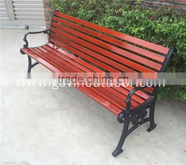 Cast Iron and Wood Garden Bench Outdoor photo-3