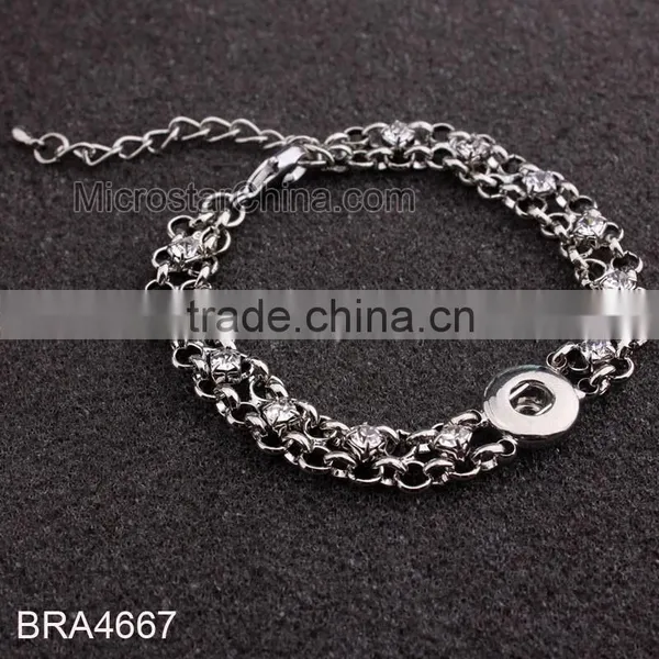 Hot New Products for 2015 Multichain Colorful Rope Custom Snap Button Bracelet photo-3