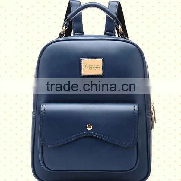 Women Girl Double Leather Shoulder Backpack Bag School Bag Satchel Bookbag photo-5