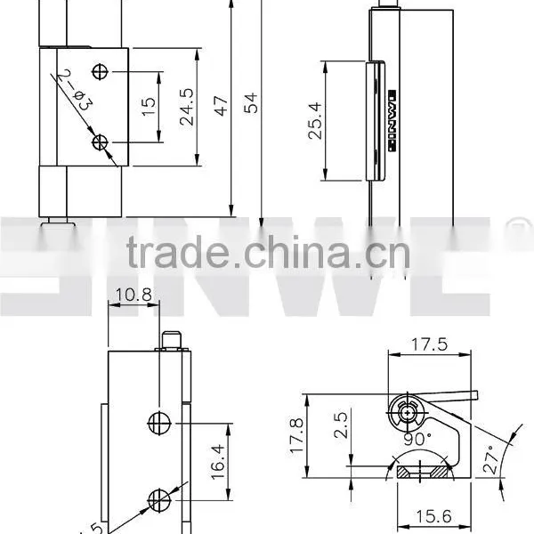 Zinc Plated Steel Fixed Hinge and Steel Round Pin From Sinwe photo-2