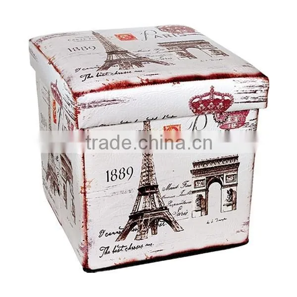 2016 Hotsales Vintage Folding Storage Stool Seating Box Ottaman photo-5