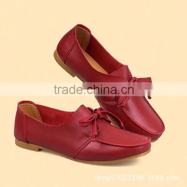 2015 High Quality Cowhide Women Flats Casual Style Genuine Leather Flat Shoes Fashion Woman Tennis Moccasins Breathable Sneakers photo-4