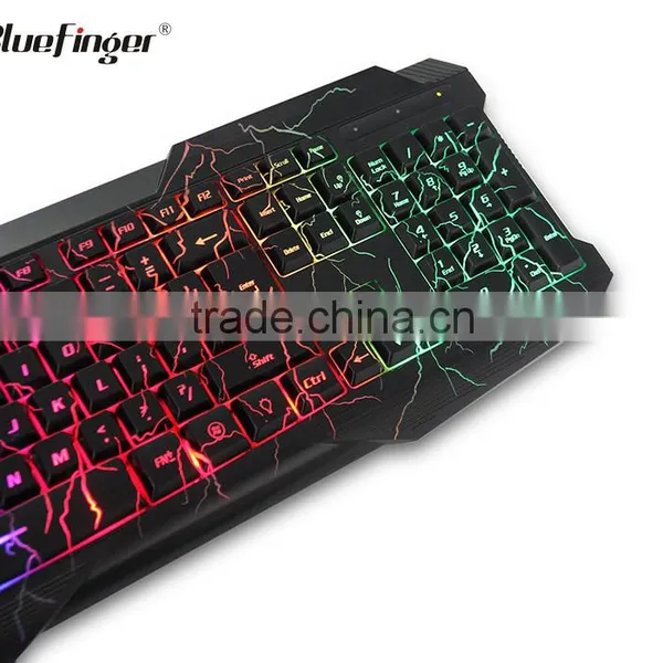 Colorful Cool Cheaper USB Wired Keyboard in Rainbow Crack Parttern photo-5