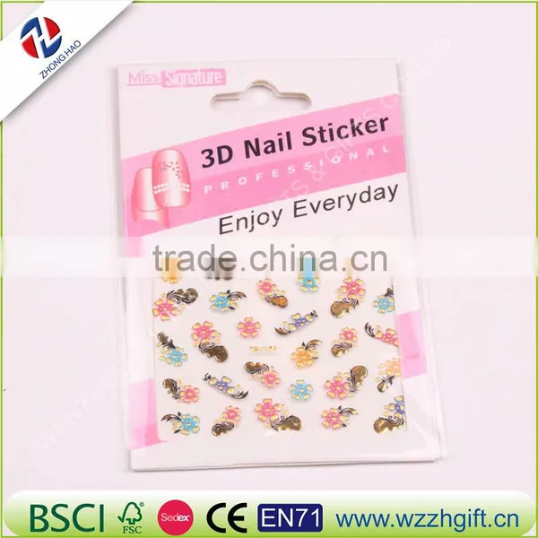 1Set Hot Gold 3D Nail Art Stickers Decals,Metallic Flowers Designs Stickers For Nails Art Decoration Tips Salon Accessory Tools photo-2
