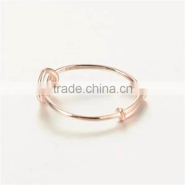 Simple Design 925 Silver Wedding Rose Gold Rings Without Stones photo-2