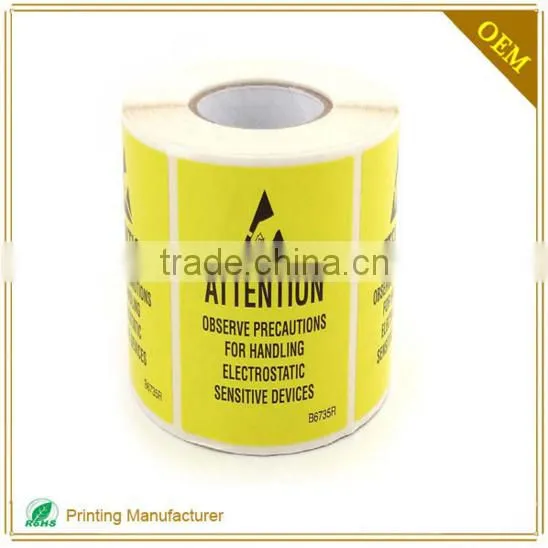 2016 Wholesale Custom Warning Label Sticker For Safety photo-2