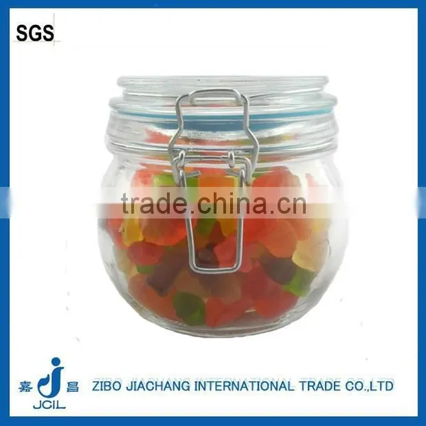 500ml Clear Airtight Glass Jar With Glass Lid Metal Clip photo-2