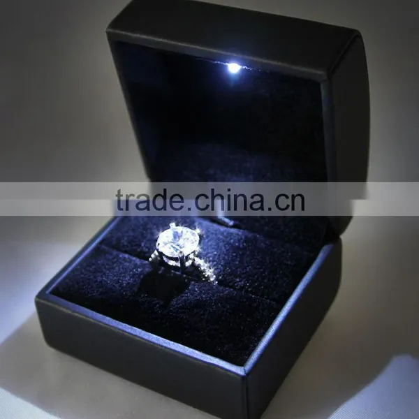 Wholesale High Quality Ring Box With PU Leather LED Light photo-2