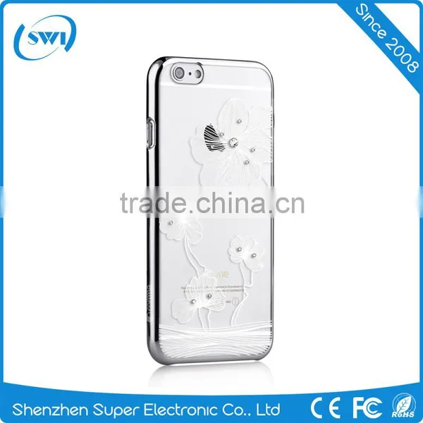 Comma Translucent Hard Plastic Case With Sparkle Crystal Rhinestone Diamond Back Skin Cover for IPhone 6 / 6S 4.7inch photo-6
