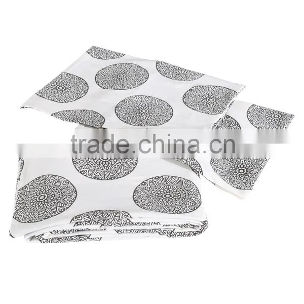 Jaipur Hand Block Print Bed Sheet Indian Hand Block Printed Cotton Fabric Bedsheets photo-5